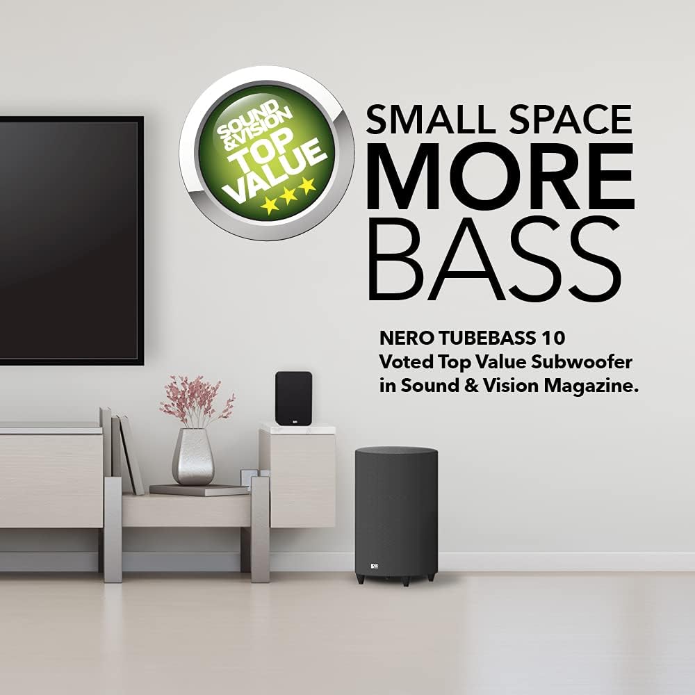 OSD Audio 400W Ported Cylinder Cabinetry Home Theater Subwoofer, Nero Tubebass-10