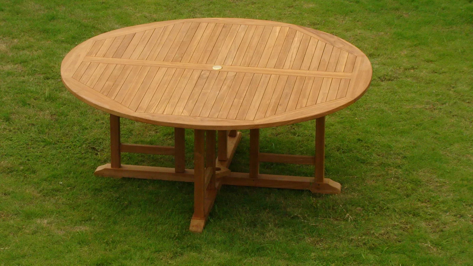 Grade-A Teak Dining Set: 6 Seater 7 Pc: 72" Round Table And 6 Vellore Stacking Arm Chairs Outdoor Patio WholesaleTeak #WMDSWVm