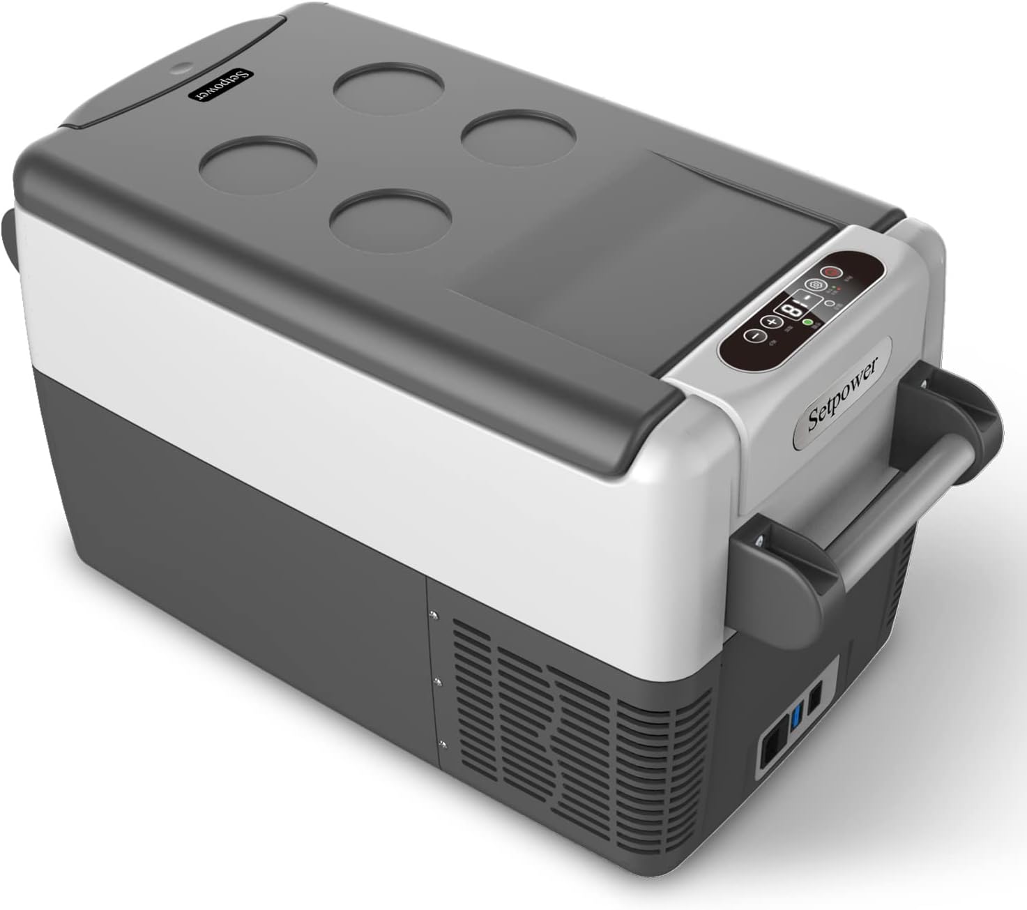 SetPower AJ50 Portable Refrigerator, Car Refrigerator, Portable Fridge Freezer, 12 volt Cooler, Car Fridge, Compact Refrigerator with 3-YEAR Warranty, 12/24V DC and 120-240V AC, Car and Home Use