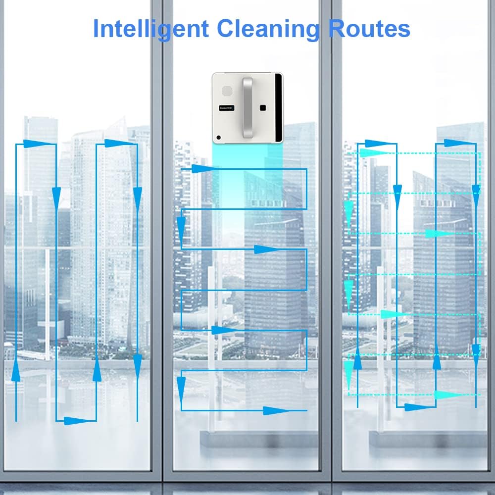 Mamibot W120 Window Cleaning Robot, Automatic Corded Window Washing Robot, Glass Cleaning Robot with iGLASSBOT APP/Remote Control, Wet or Dry Use, Suitable for Indoor/Outdoor/Tile/Bathroom, White