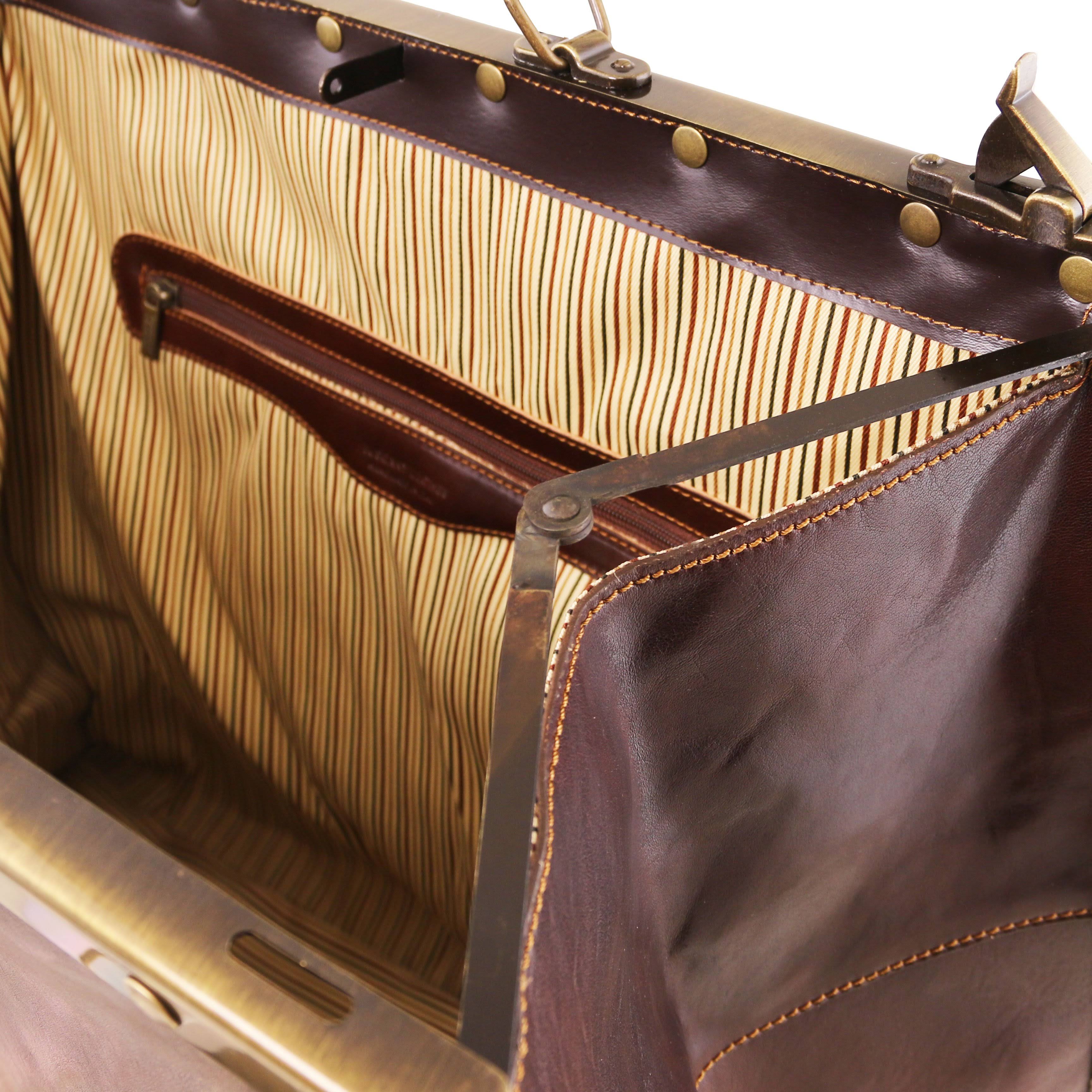 Madrid - Gladstone Leather Bag - Large Size - Brown