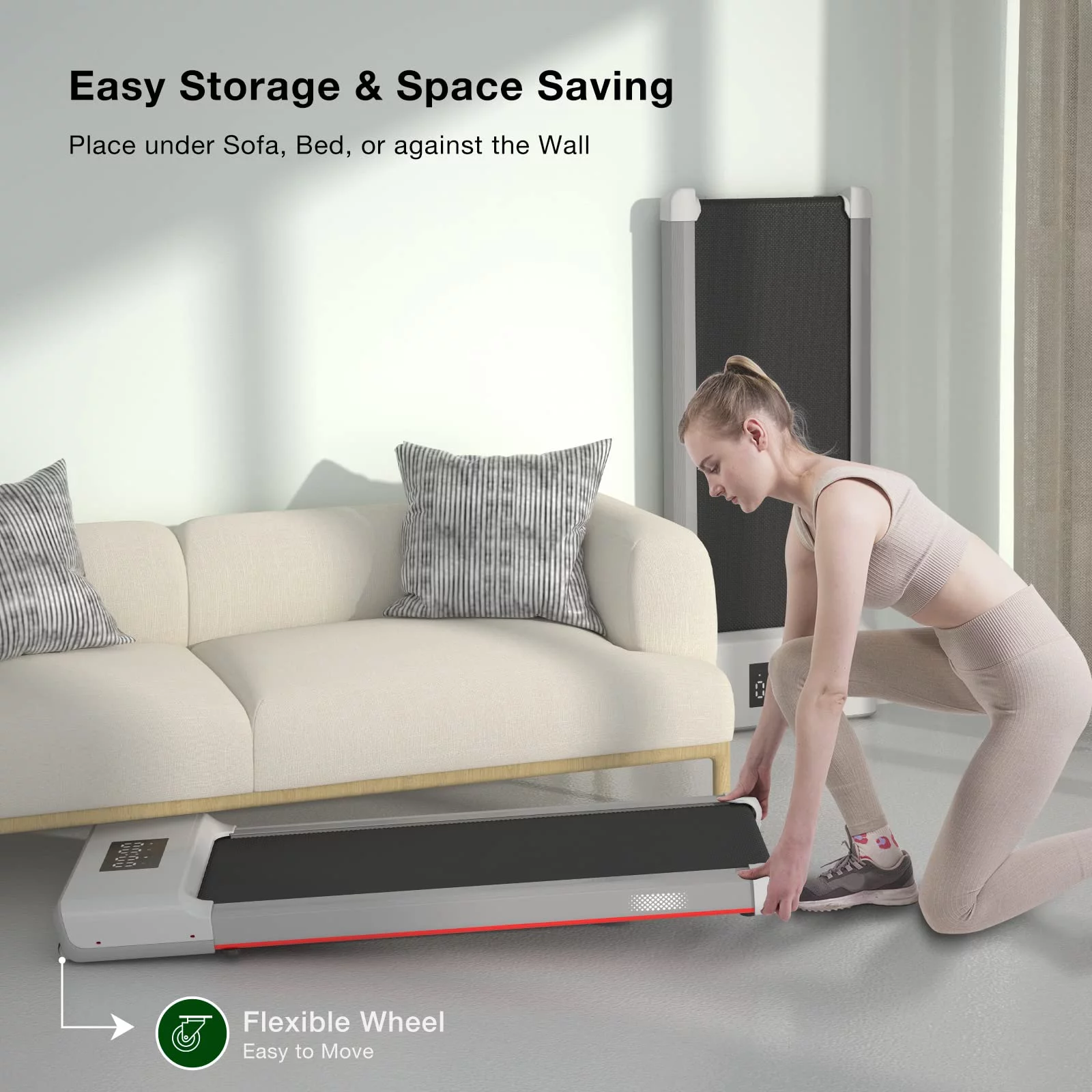 SSPHPPLIE SupeRun Walking Pad 300lb, 40*16 Walking Area Under Desk Treadmillwith Remote Control ,2 in 1 Portable Walking Pad Treadmill for Home/Office/Exercise(White) - Curated Treasures Market