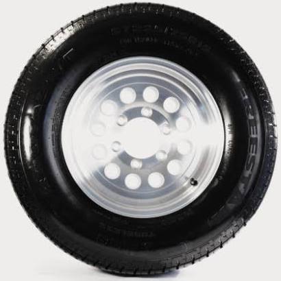 Radial Trailer Tire + Rim ST225/75R15 225/75-15 15 6 Lug Wheel Galvanized Spoke TR00094