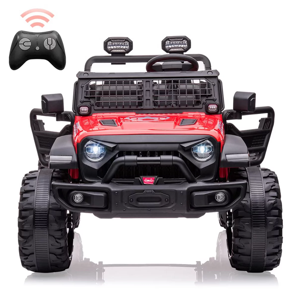 Sakiyrr 2-Seater Kids Ride on Car with Remote Control, 24V Electric Vehicle Toy with Storage Space, Red