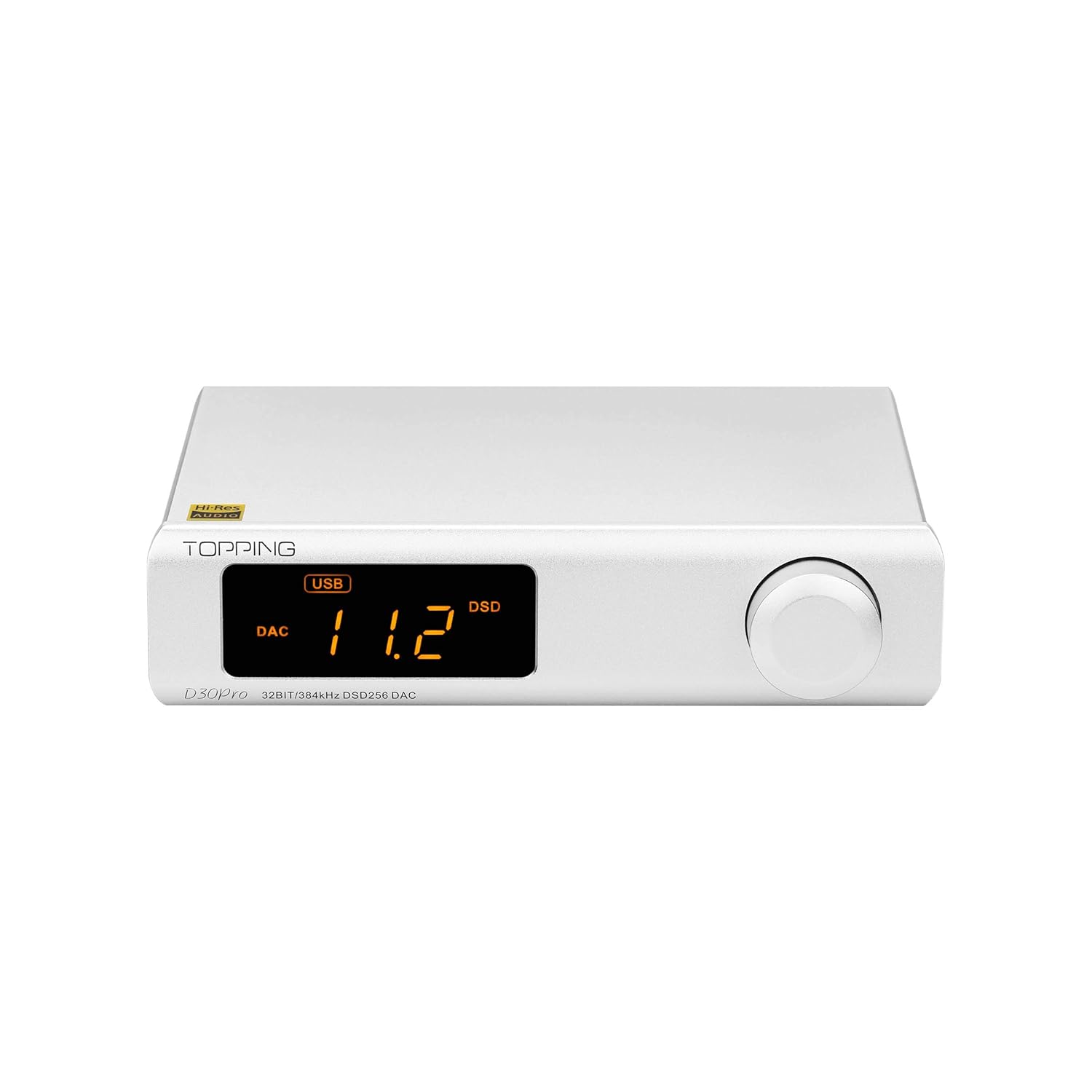 Topping D30 Pro Full Balanced DAC HiFi Decoder CS43198x4 Decoding Chips USB/Optical/Coaxial Decoder 32Bit / 384kHz XMOS XU208 Audio DAC with Remote Control (Sliver)