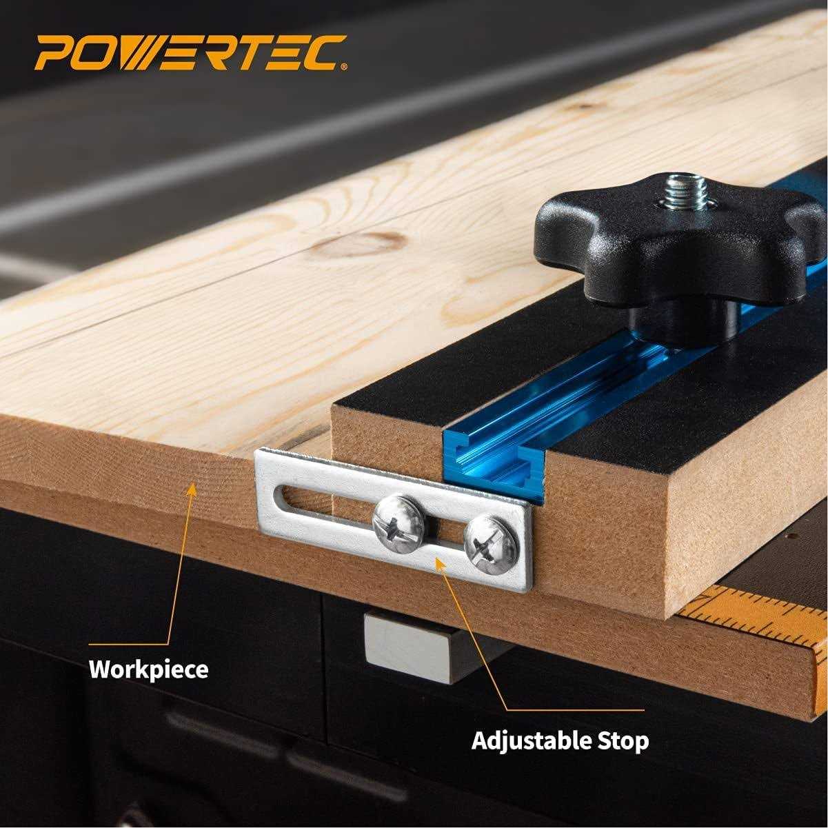 POWERTEC Taper/Straight Line Jig for Table Saws with 3/4 Wide by 3/8 Deep Miter Slot - Shop Hardware Tools Online Store