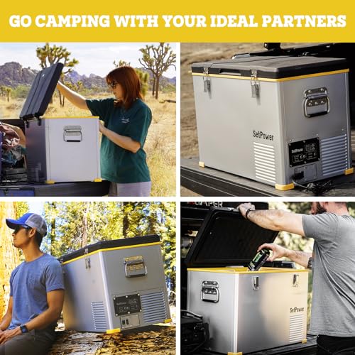 SetPower RV Single Zone Series Portable Fridge Freezer, 12 Volt Refrigerator, RV Refrigerator, Electric Cooler, Car Refrigerator, Portable Freezer, 3-YEAR Warranty, MAX & MIN Mode, 45L/48 Quart, 0℉-50℉, 12/24V DC, 100-240V AC, Car & Home Use