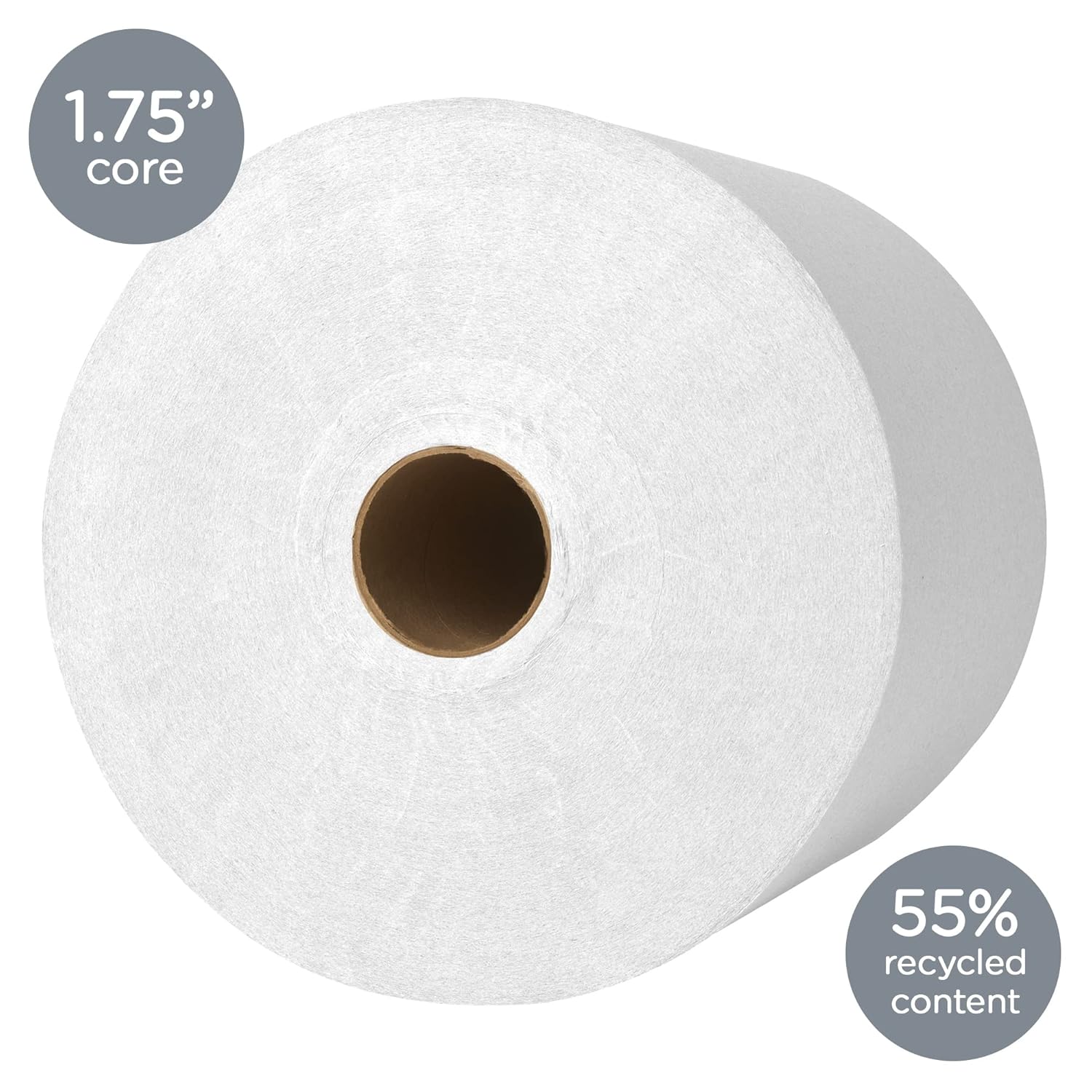 Kleenex Hard Roll Paper Towels (50606) with Premium Absorbency Pockets, 1.75 Core, White, 600'/Roll, 6 Rolls/Case, 3,600'/Case Pack of 2