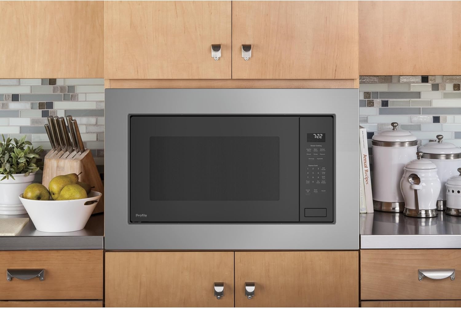 GE PEB7227ANDD 25 Inch Bult-in Microwave Oven, Gray