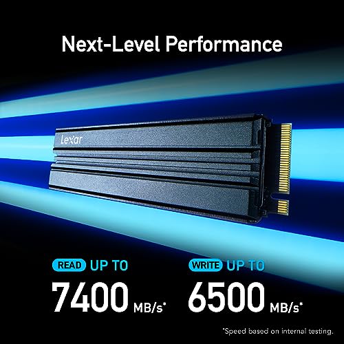 Lexar 2TB NM790 SSD with Heatsink PCIe Gen4 NVMe M.2 2280 Internal Solid State Drive, Up to 7400/6500 MB/s Read/Write, Compatible with PS5, for Gamers and Creators, Black (LNM790X002T-RN9NU)