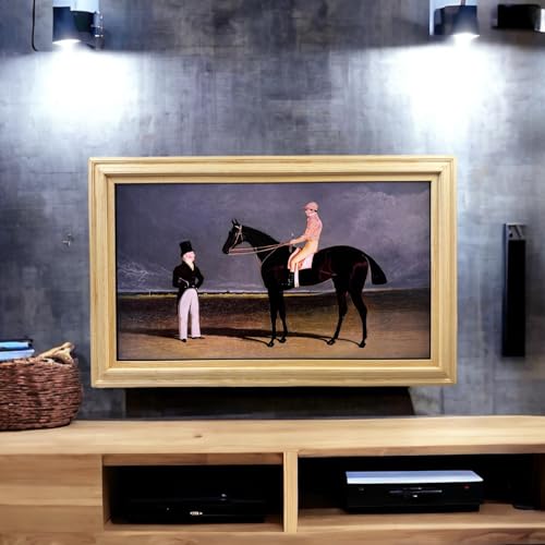 TV frame for Samsung The Frame TV, fits 32, 43, and 50 inch TVS. Natural Wood Finish (not for use with other models) Handmade wood ornate TV Frame