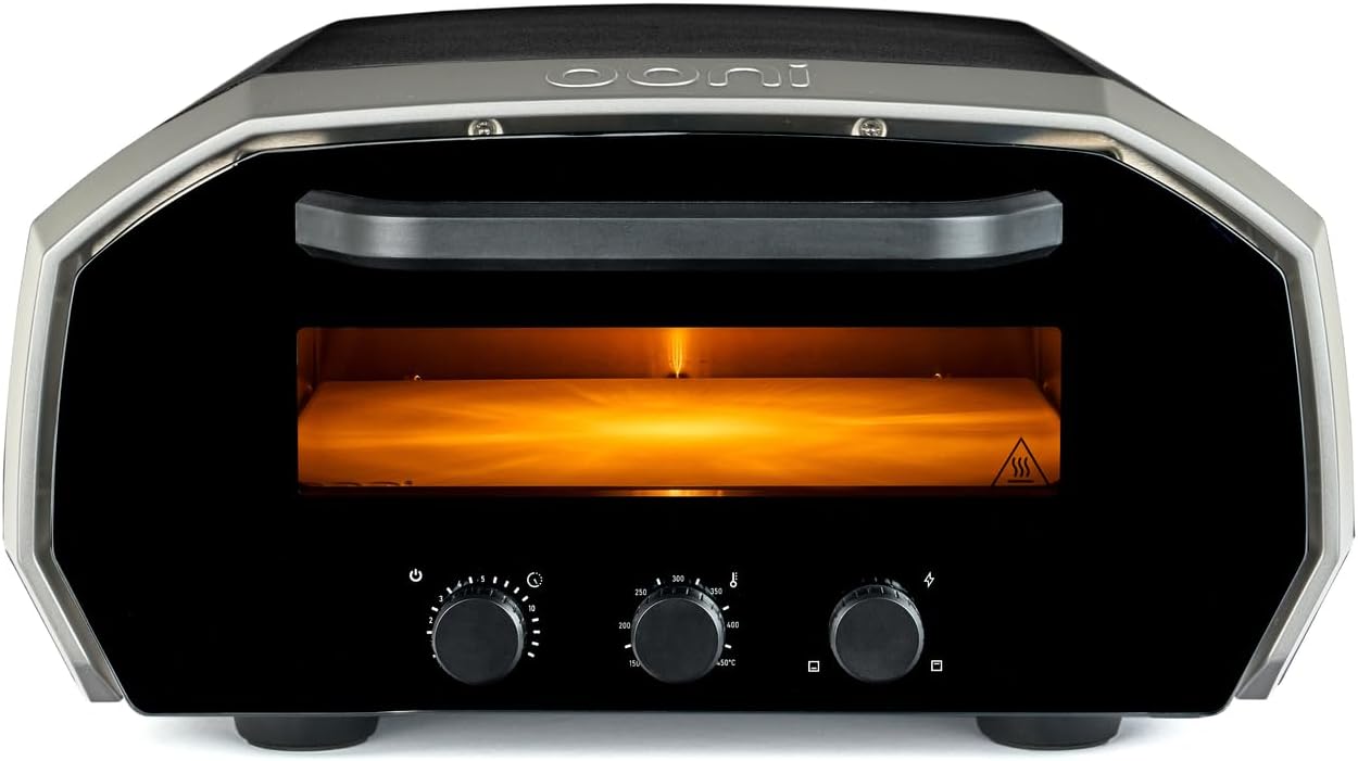 Ooni Volt 12 Electric Pizza Oven - Indoor & Outdoor Versatile Electric Oven, Pizza Cooker with Stone, Indoor and Outdoor Toaster Oven Countertop, Portable Pizza Oven, Cook 12 Inch Pizzas and More