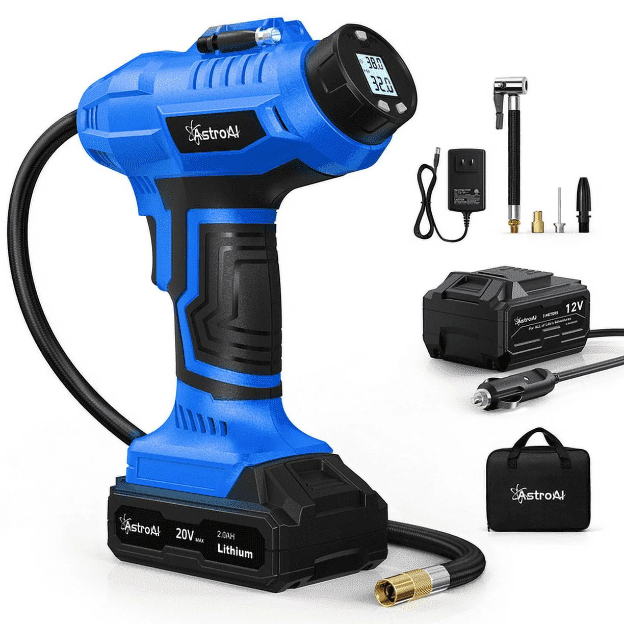Car Auto Tire Inflator, 160 PSI Cordless Car Air Pump, with 20V Rechargeable Battery, Yellow, for Gift