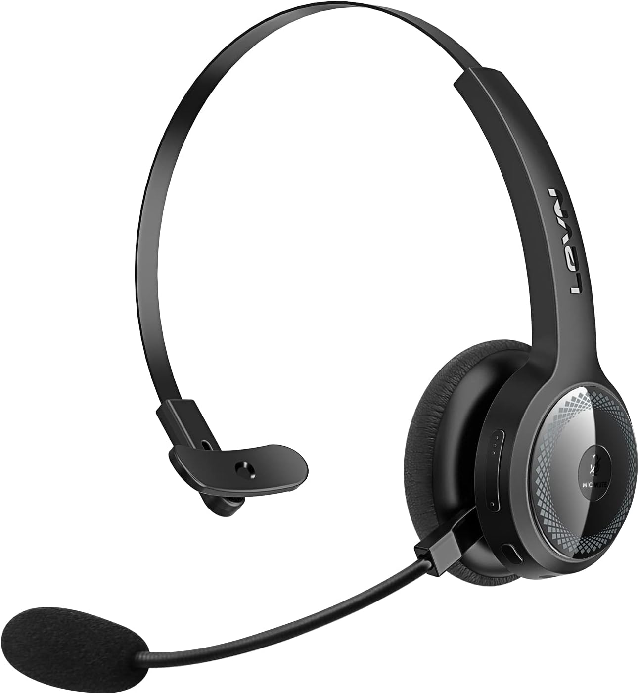 LEVN Bluetooth 5.0 Headset, Wireless Headset with Microphone (AI Noise Cancelling), 35Hrs Bluetooth Headphones with USB Dongle for PC, Suitable for Remote Work/Call Center/Zoom/Online Class/Trucker