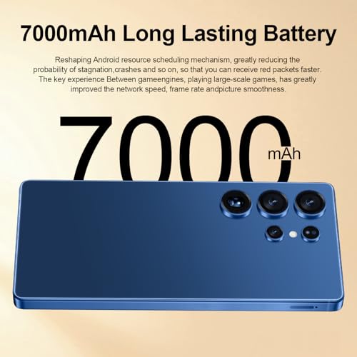I25 Ultra Unlocked Android Phone 6.99" AMOLED 7000mAh Long-Lasting | Snapdragon 8 Gen3 | 8GB RAM+256GB | 68MP+108MP Pro Camera | Face Unlock + Stylus | Android 14 System (Blue)