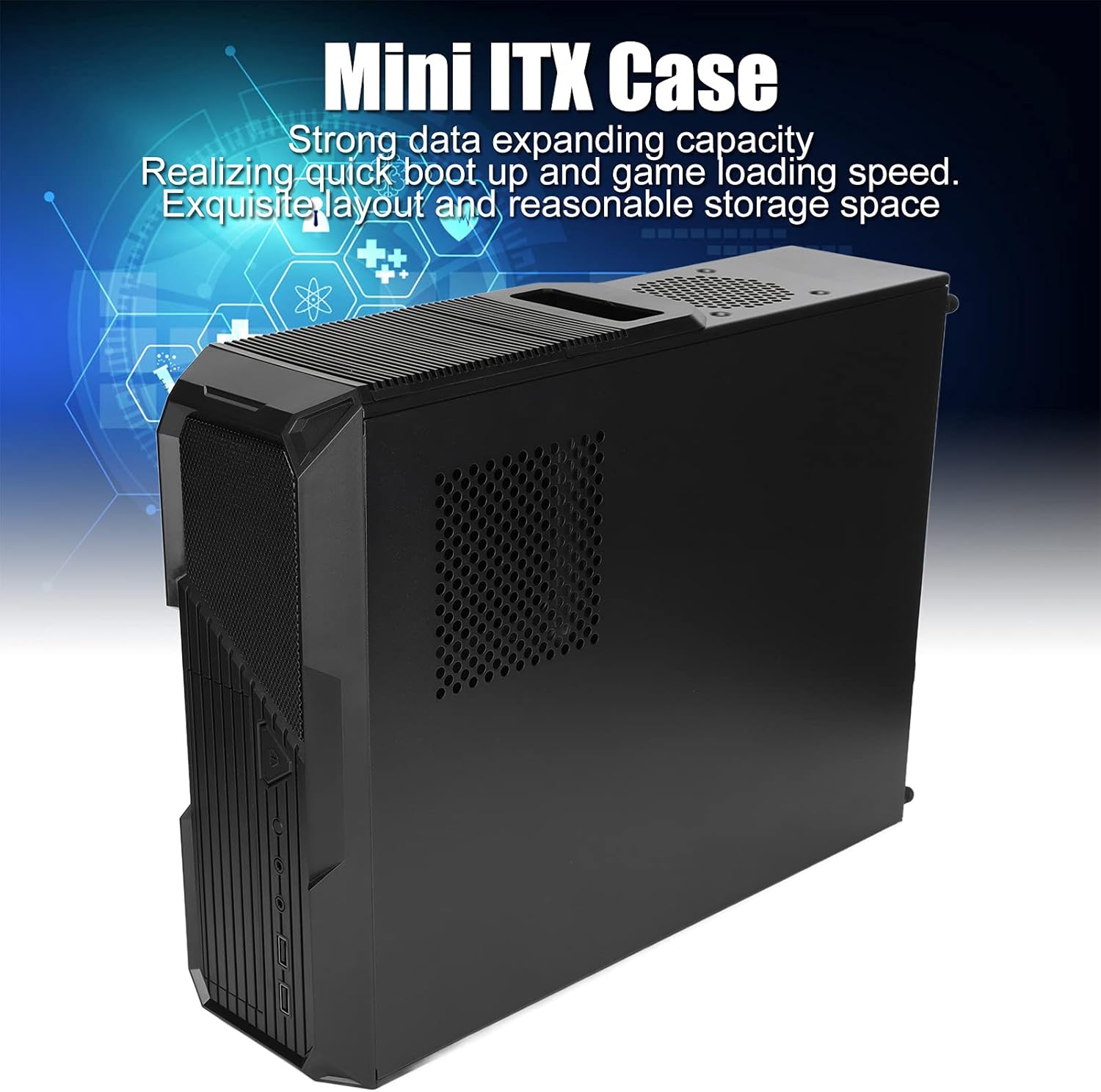 Zhiyavex Mini ITX Case,Computer Case,Mini Portable Small PC Case,Desktop Motherboard ATX Gaming PC Case,Multifunctional Peripheral Port,for Game Office