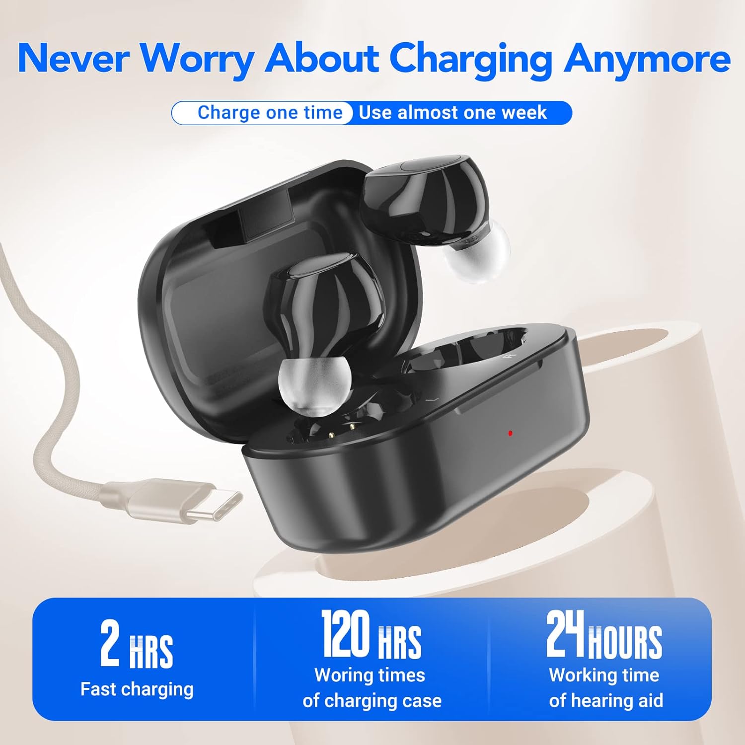 AIRSSON Digital Hearing Amplifier: Rechargeable Hearing Aids for Seniors with Noise Cancelling | Invisible Ear Aid Devices for Adults with Volume Control
