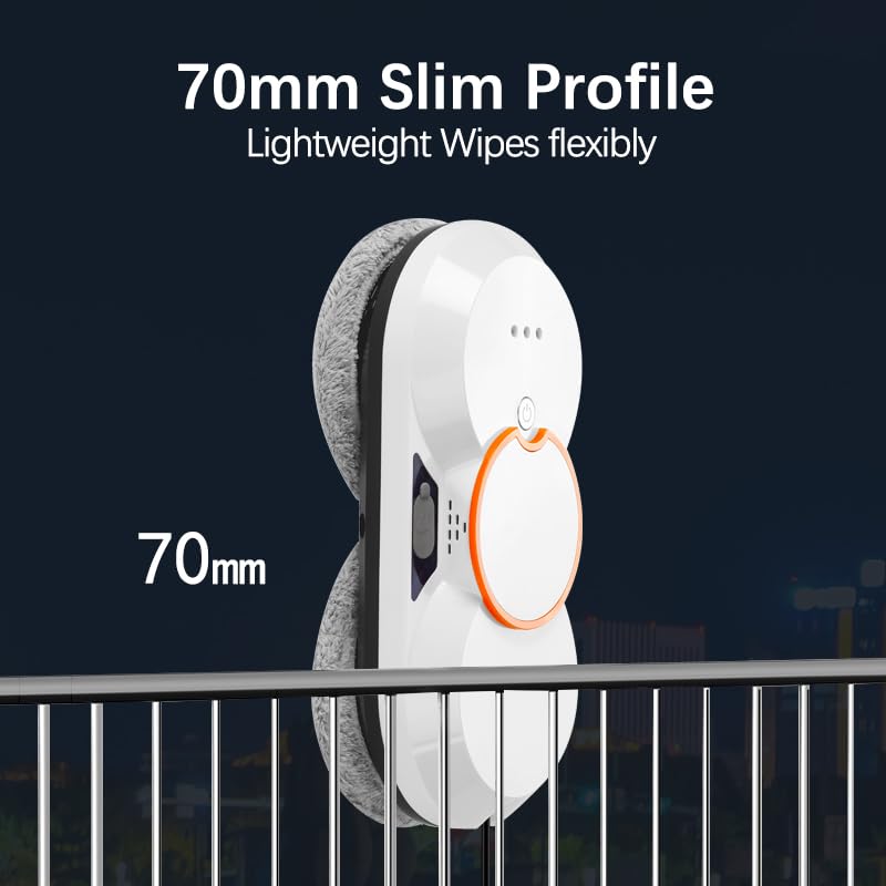 Smart Window Cleaning Robot with Double Automatic Water Spray and 5600Pa Suction Power,Window Cleaner Robot for high Windows Tiles Glass Door Inside Outside