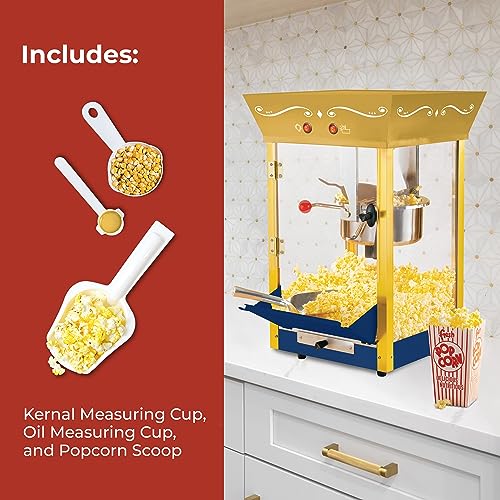 Nostalgia Popcorn Maker Machine - Professional Cart Kettle.
