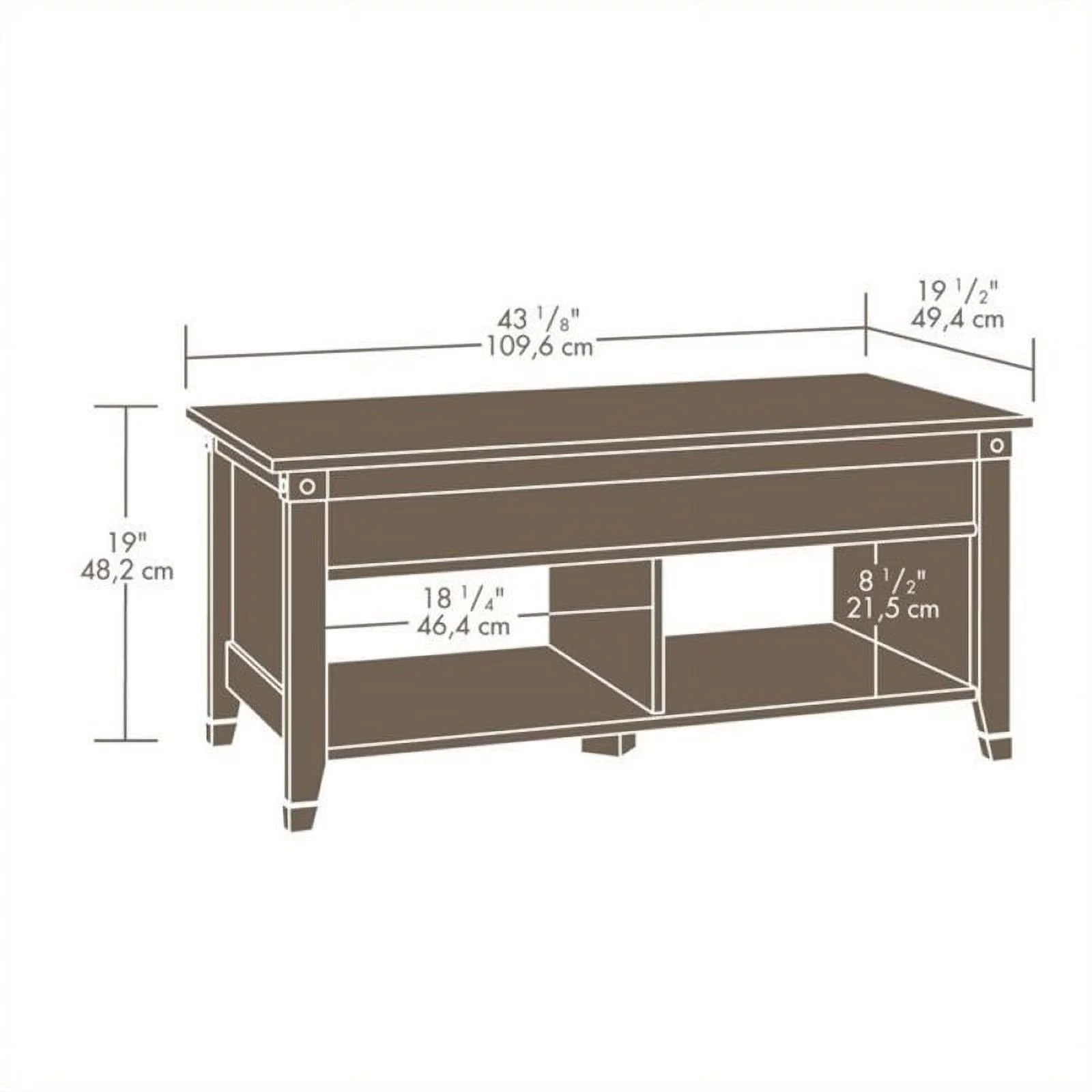 Pemberly Row Lift Top Coffee Table in Washington Cherry