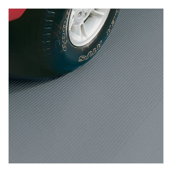 G Floor 7.5& x 17& Ribbed Roll-Out Vinyl Garage Flooring in Slate Grey