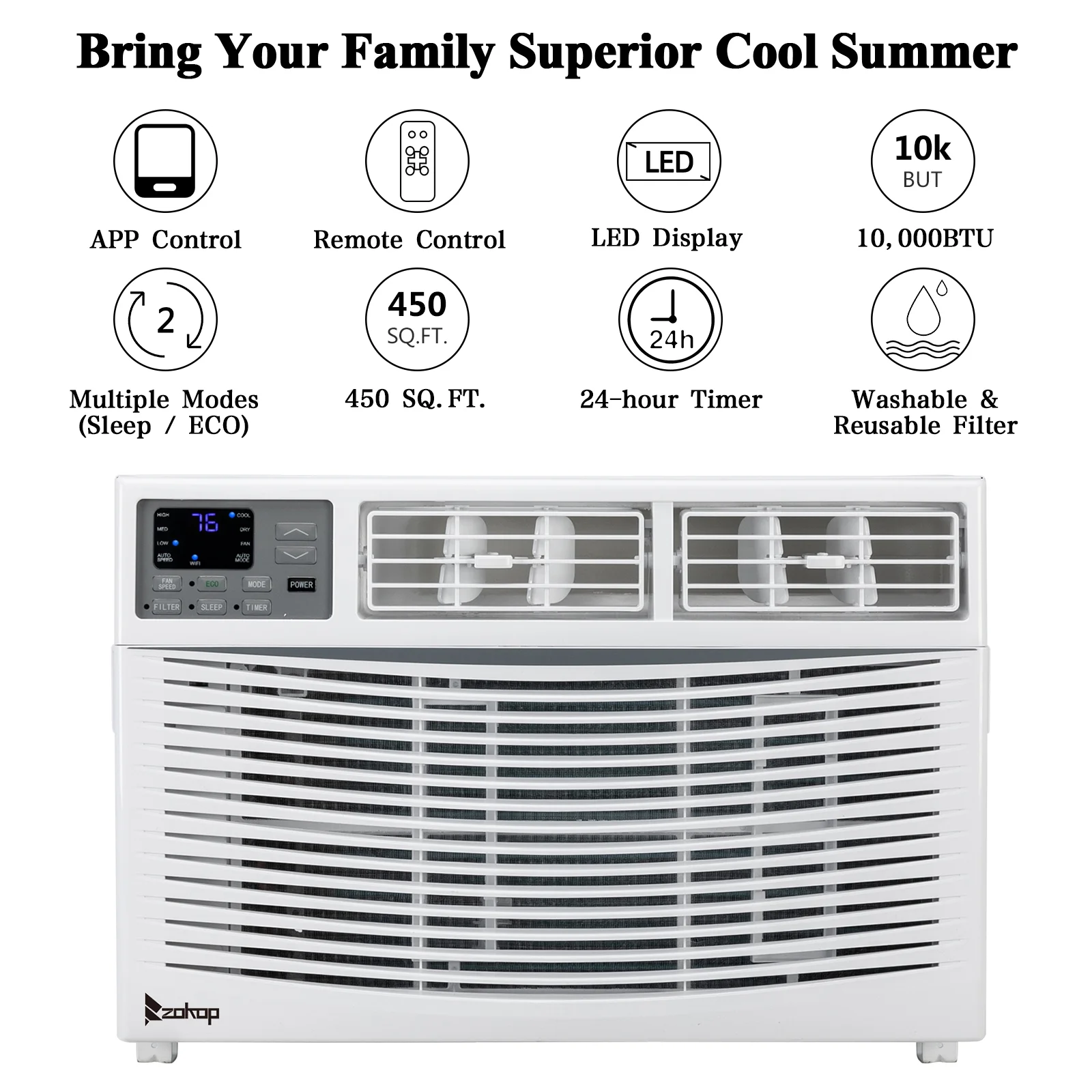OverPatio 10000BTU Window Air Conditioner W/Remote Control