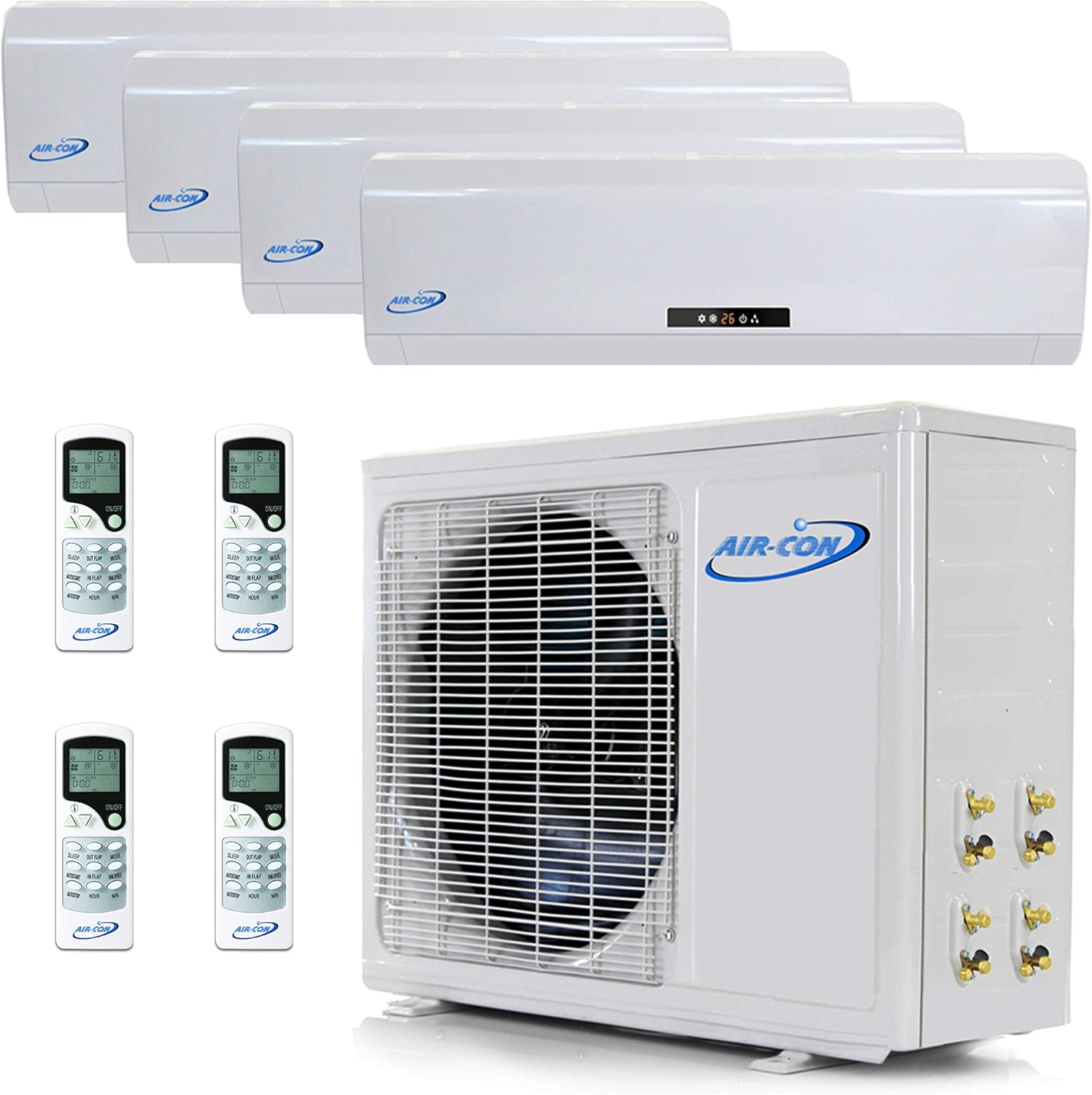 4 Zone Mini Split - 12000 + 12000 + 12000 + 12000 - Ductless Air Conditioner - Pre-Charged Quad Zone Mini Split – Premium Quality - USA Parts & Support