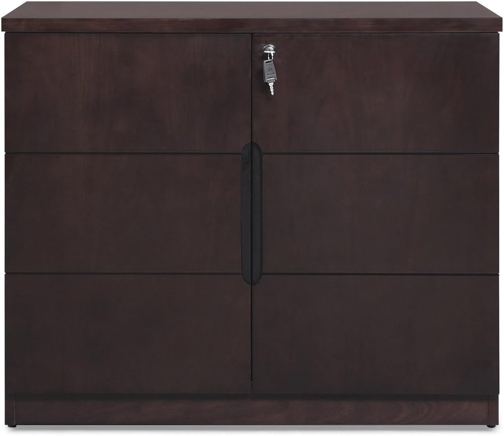 Hayes Modern 2 Door Storage Printer Cabinet - Dark Walnut