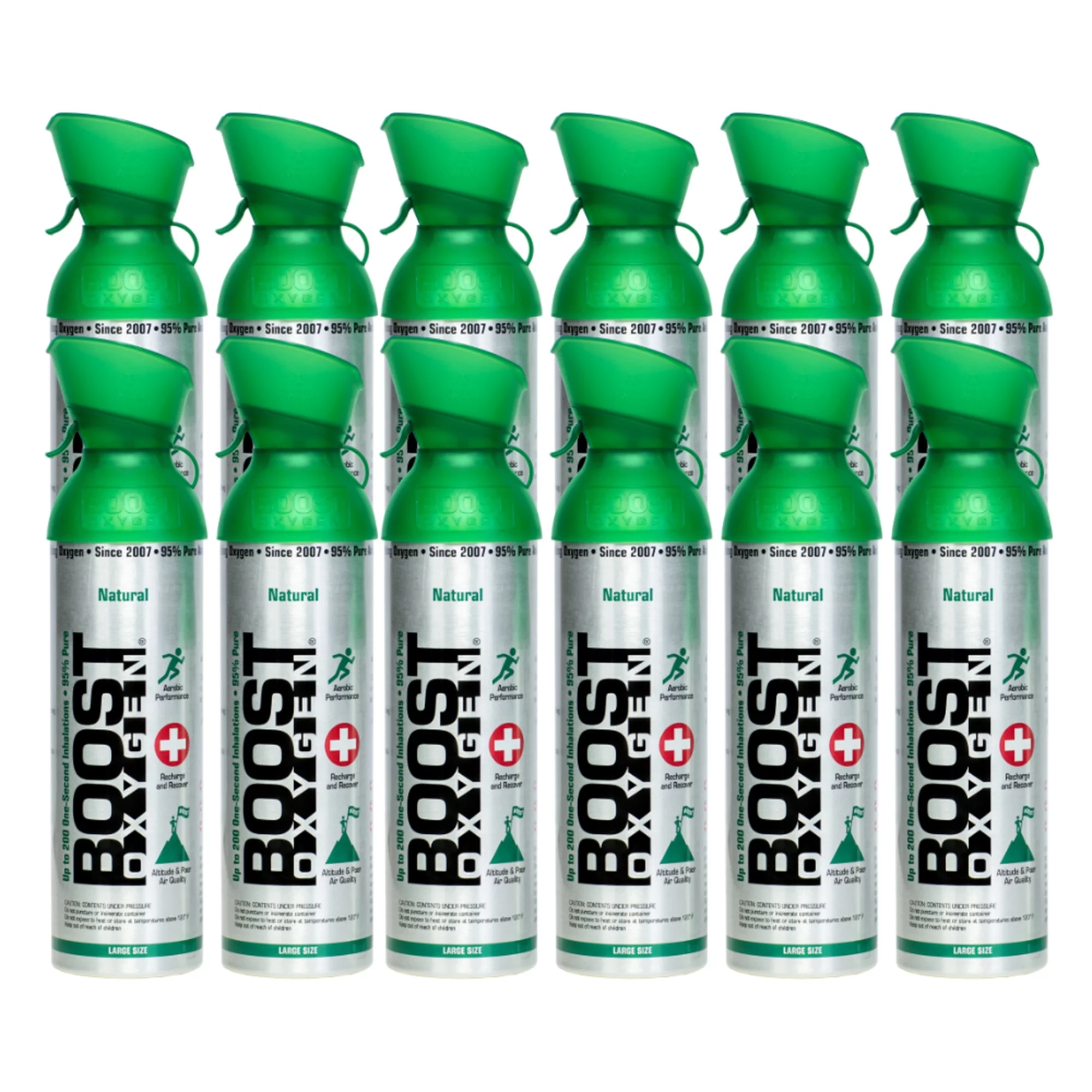 12 Pack Large 10L Boost Oxygen Natural Portable Pure Canned Oxygen, Flavorless