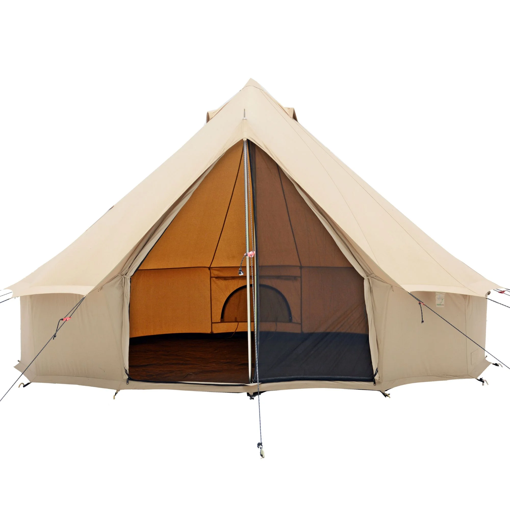 WHITEDUCK Regatta Canvas Bell Tent w/Stove Jack, Sandstone Beige, 13', Water Repellent 4-Season Camp