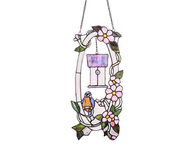 River of Goods Stained Glass Tropical Birds Window Panel