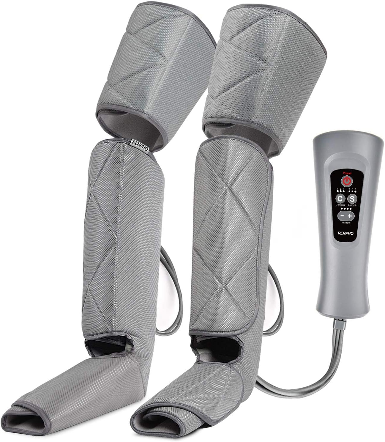 RENPHO Leg Massager for Circulation and Pain Relief, Air Compression Foot Leg Calf Thigh Massage, Helps for Reduce Swelling, Muscle Relaxation, 6 Modes 4 Intensities, Gifts Ideas