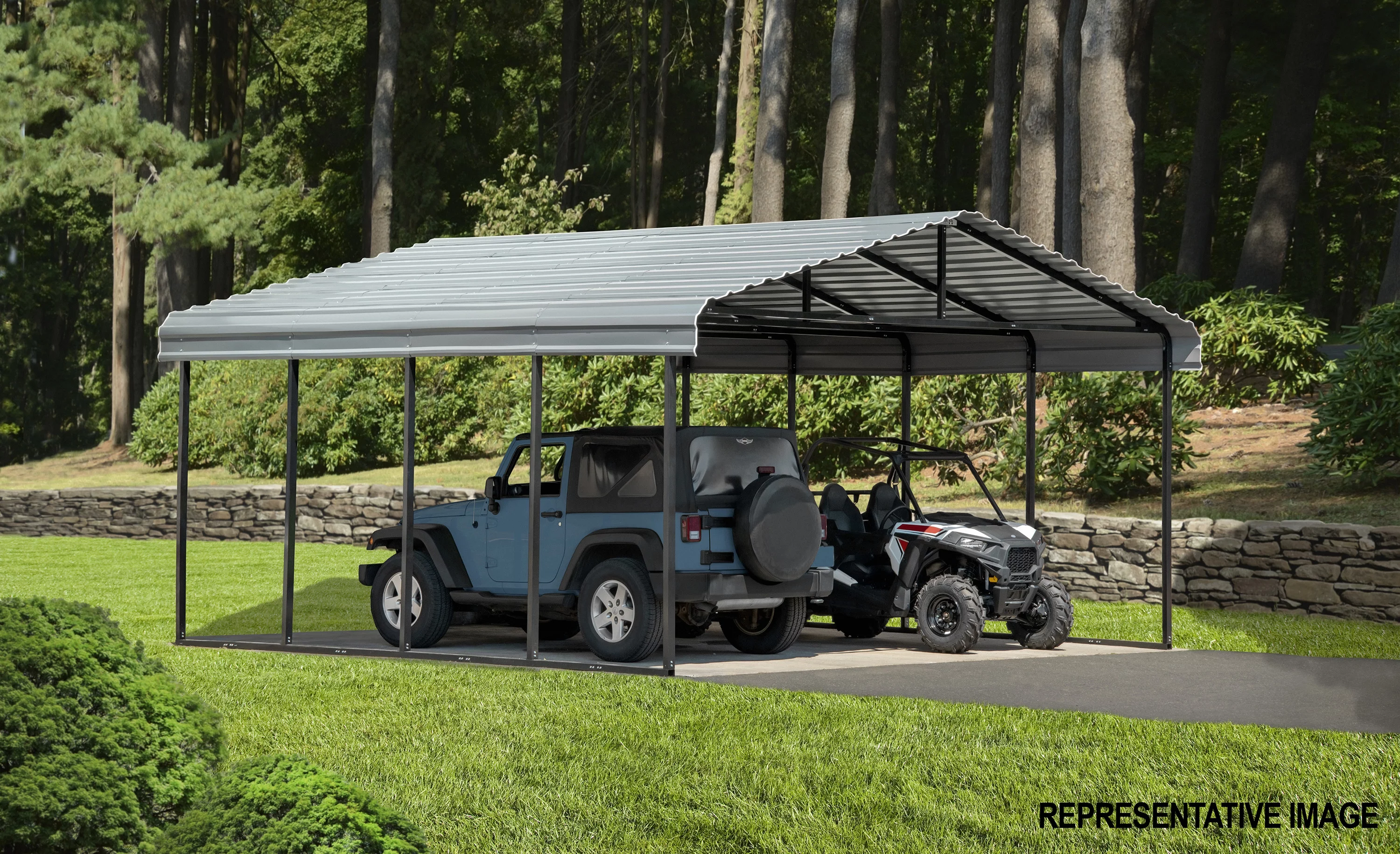 Arrow Carport, 20 ft. x 29 ft. x 9 ft. Charcoal