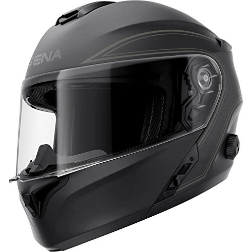 Sena Outrush R Bluetooth Modular Motorcycle Helmet with Intercom System (Matte Black, XL)