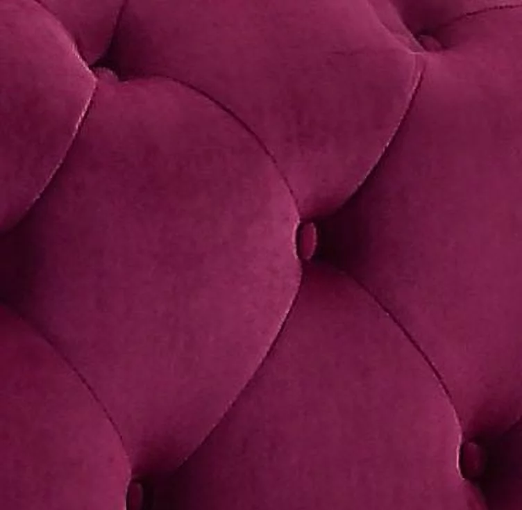 ACME Adnelis Velvet Tufted Sectional Sofa with 2 Pillows in Red