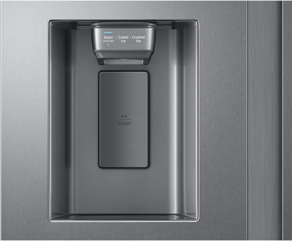 SAMSUNG 21.5 Cu Ft Side By Side Counter Depth Smart Refrigerator w/ 21.5” Touch Screen Family Hub, In-Door Ice Maker, Energy Star Certified, RF22t5561SR/AA, Fingerprint Resistant Stainless Steel
