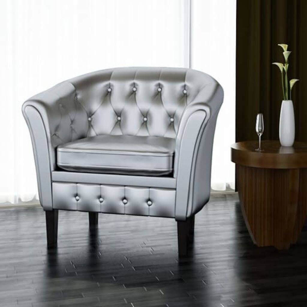 vidaXL Tub Chair Brown Faux Leather, 60706
