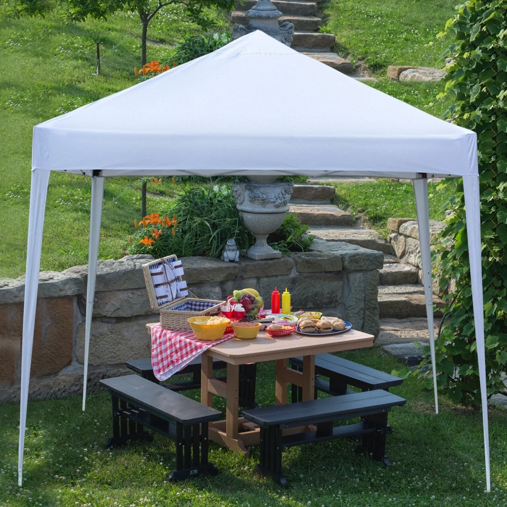 UBesGoo 10 x 10 ft Heavy Duty Ez Pop Up Gazebo Canopy Tent with 4 Removable Sidewalls (White)