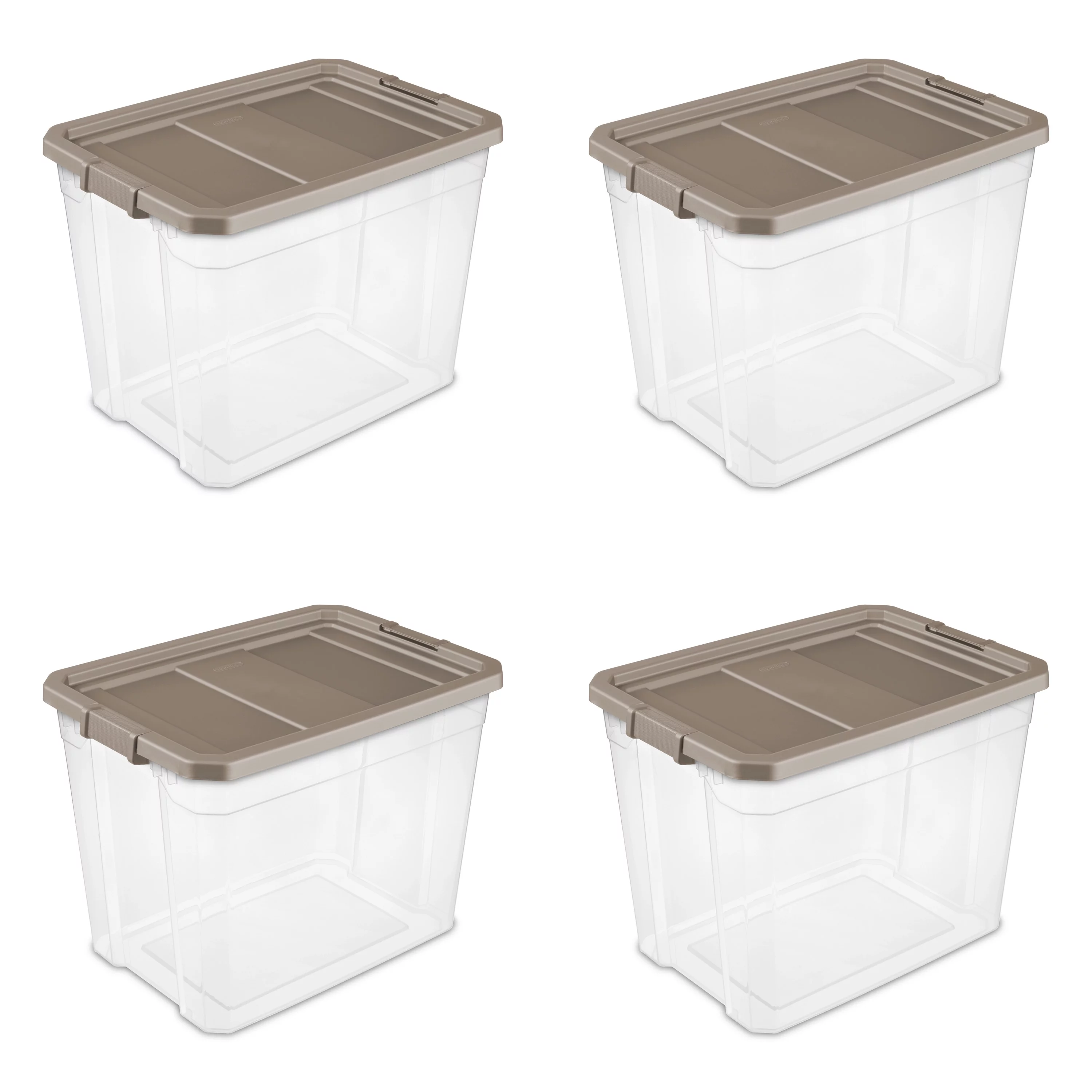 Sterilite Plastic 108 Qt. Stacker Box Taupe Splash Set of 4 - Curated Treasures Market