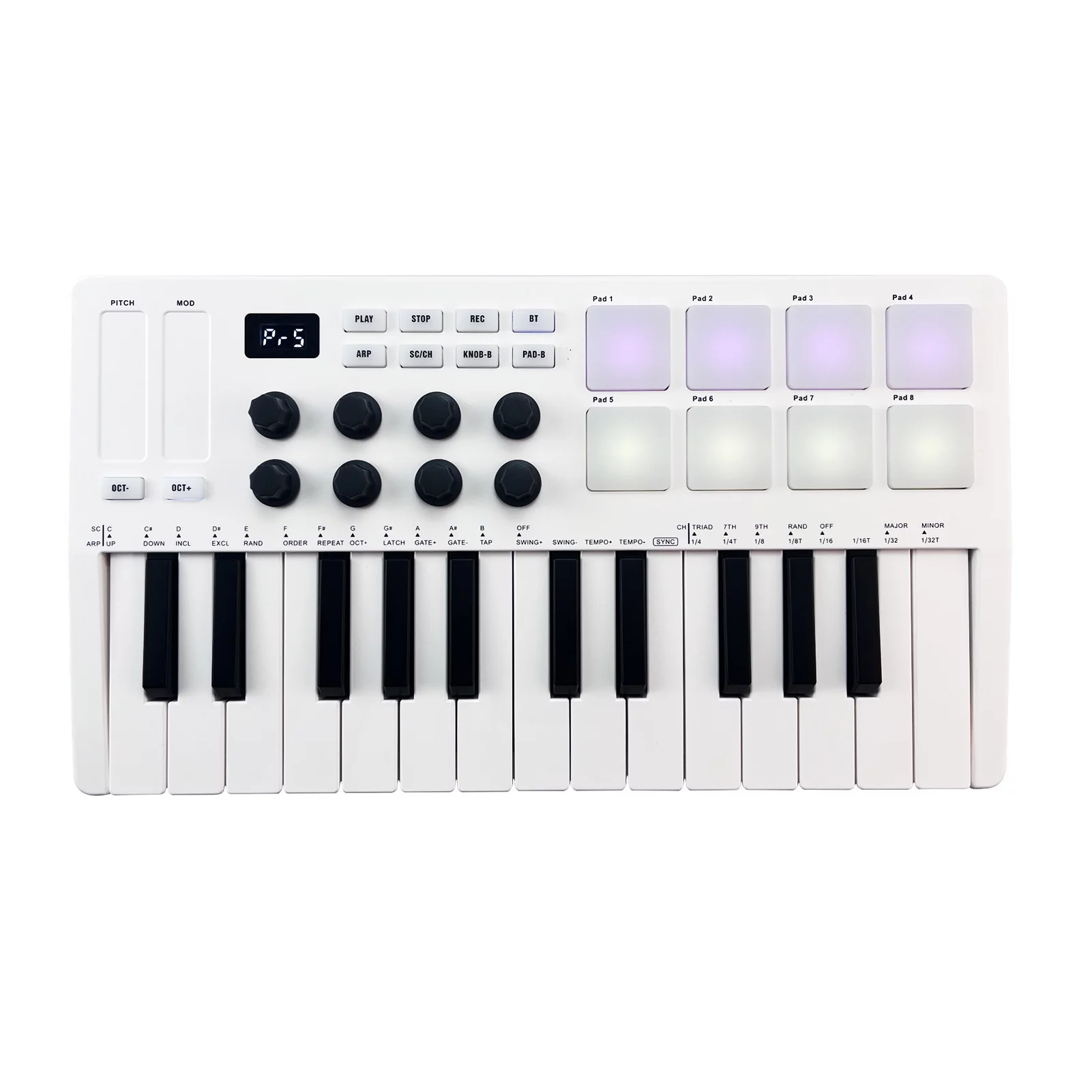 moobody 25,Key MIDI Control Keyboard , Velocity Sensitive USB Keyboard MIDI Controller for Studio Recording - Curated Treasures Market