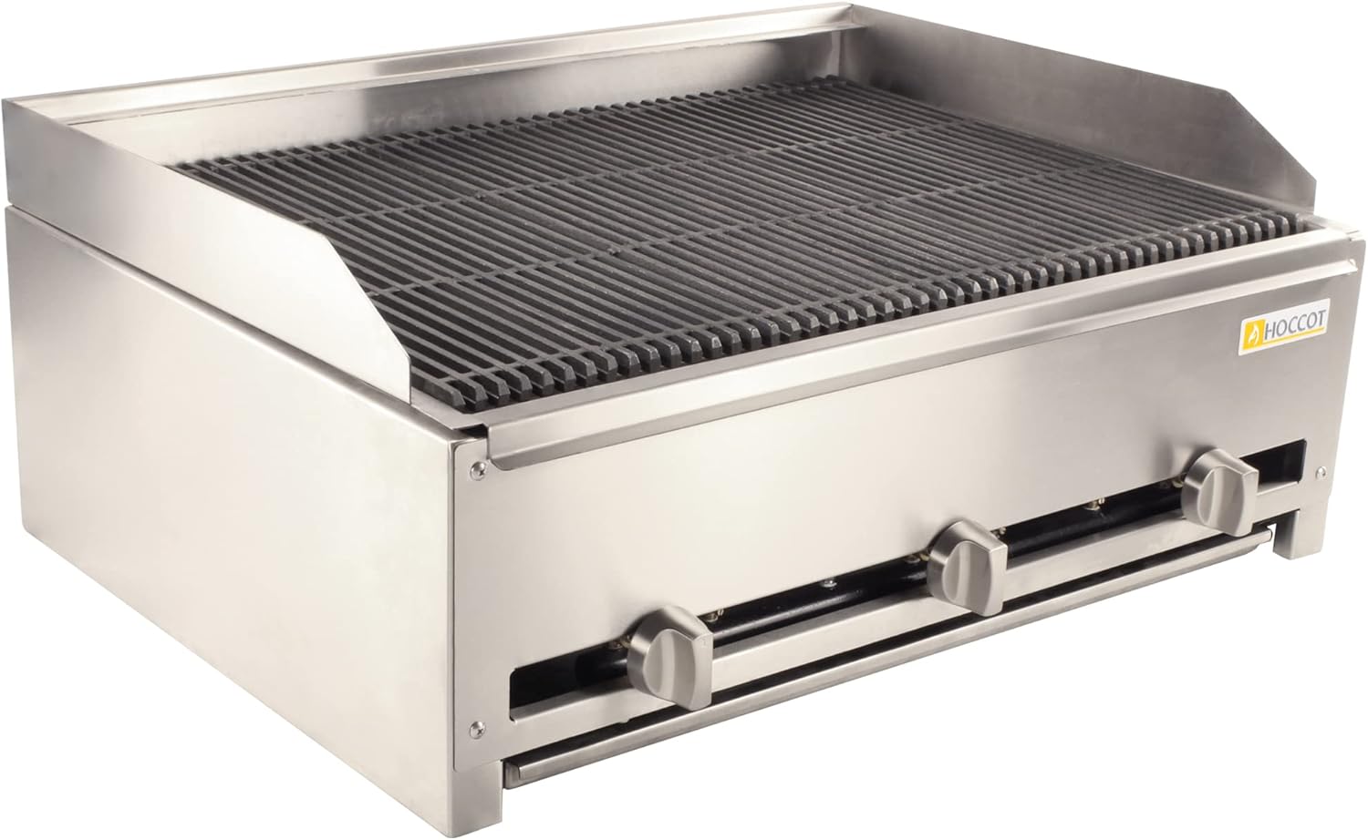 HOCCOT 32" Commercial Gas Grill Radiant Char Broiler, Stainless Steel Natural Gas Char-Broiler with Grill for Restaurant Equipment BBQ