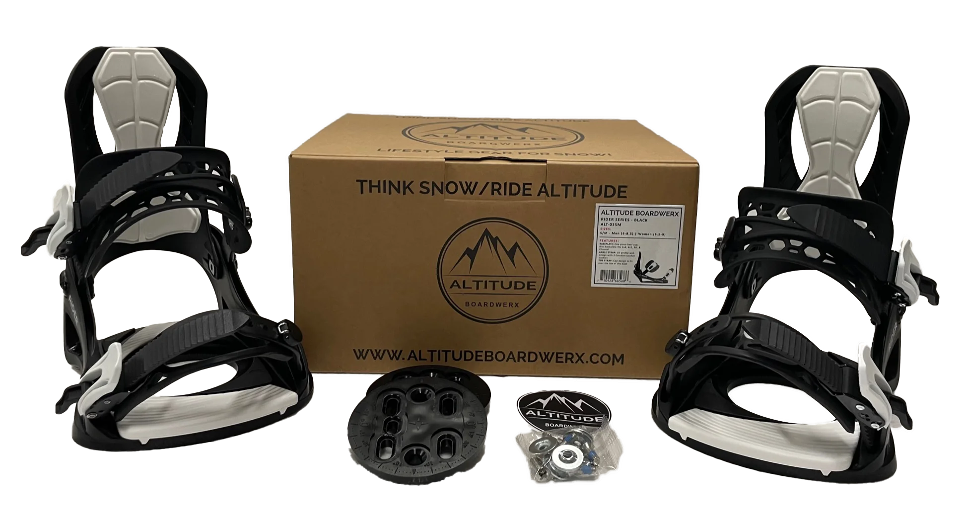 2022-23 ALTITUDE "RIDER" 4X4 BURTON SNOWBOARD BINDINGS (BLACK) L/XL MEN 9-13 | WOMEN 9.5+