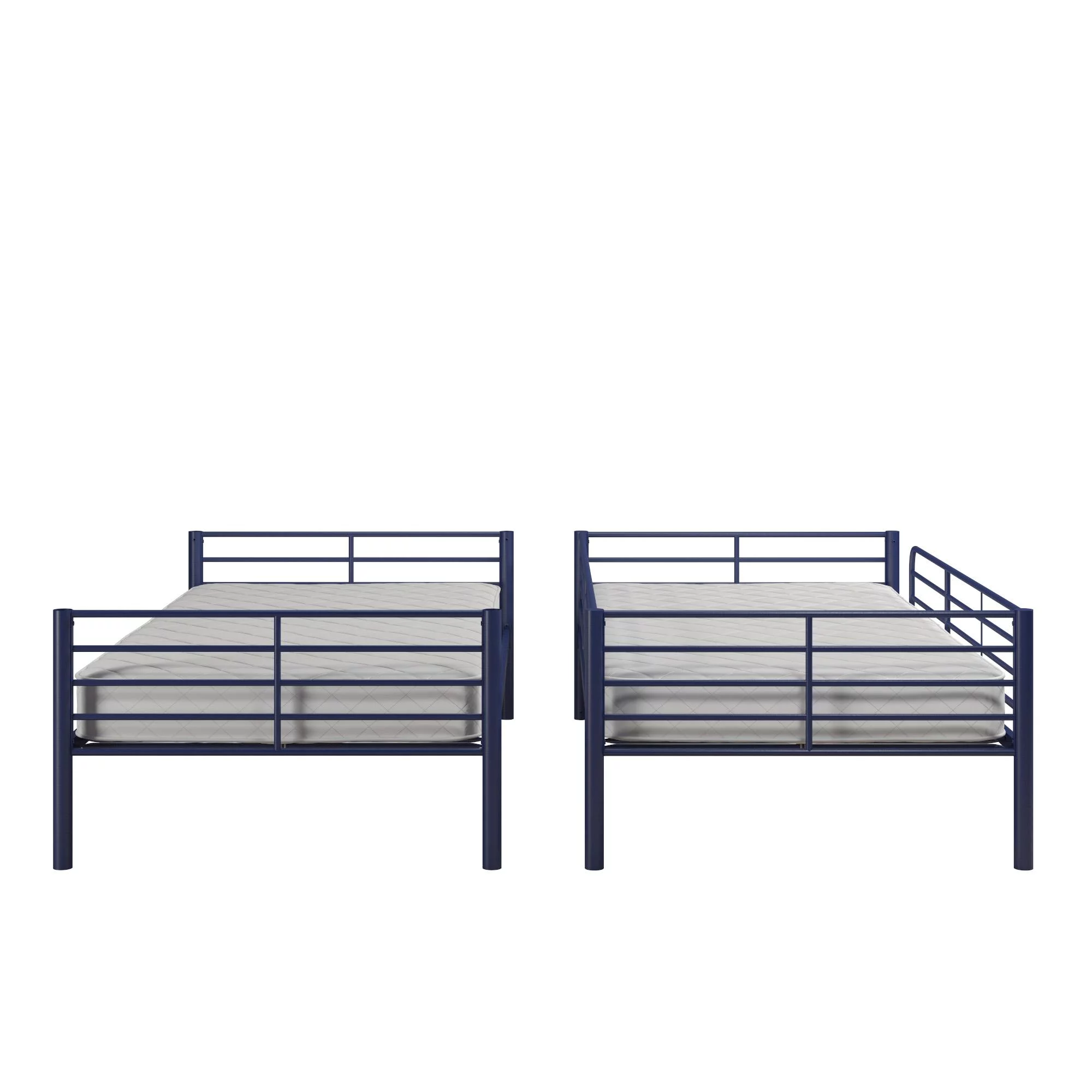 Mainstays Convertible Twin over Twin Metal Bunk Bed, Blue