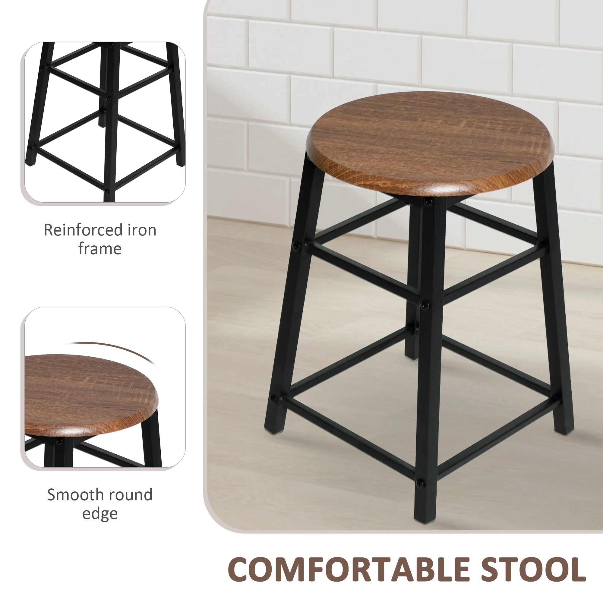Folding Dining Table Set for 2 Chairs, Mid-Century Bar Table with Small Spaces Compact Design Farmhouse Classic Modern Rustic Style