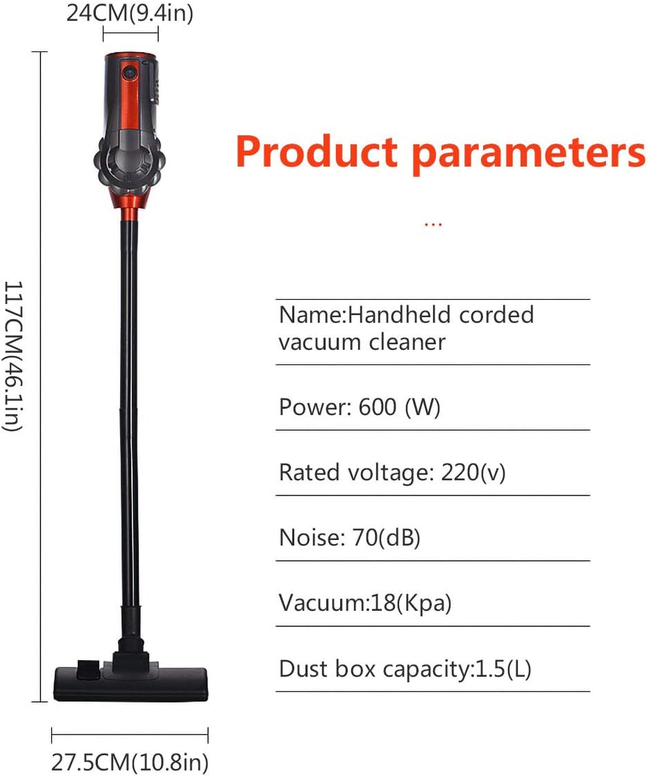 2-in-1 Vacuum Cleaner,18Kpa Swivel Ultra Lightweight Corded Stick Vacuum,Strong Suction Handheld Stick Versatile Vacuum, Cleaner Bagless for Floor Carpet Car Pet Hair