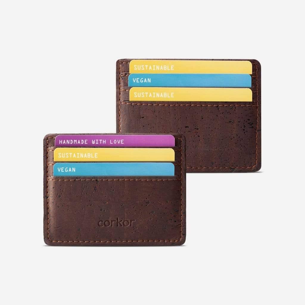 Corkor Vegan Cork Card Case Wallet, Black