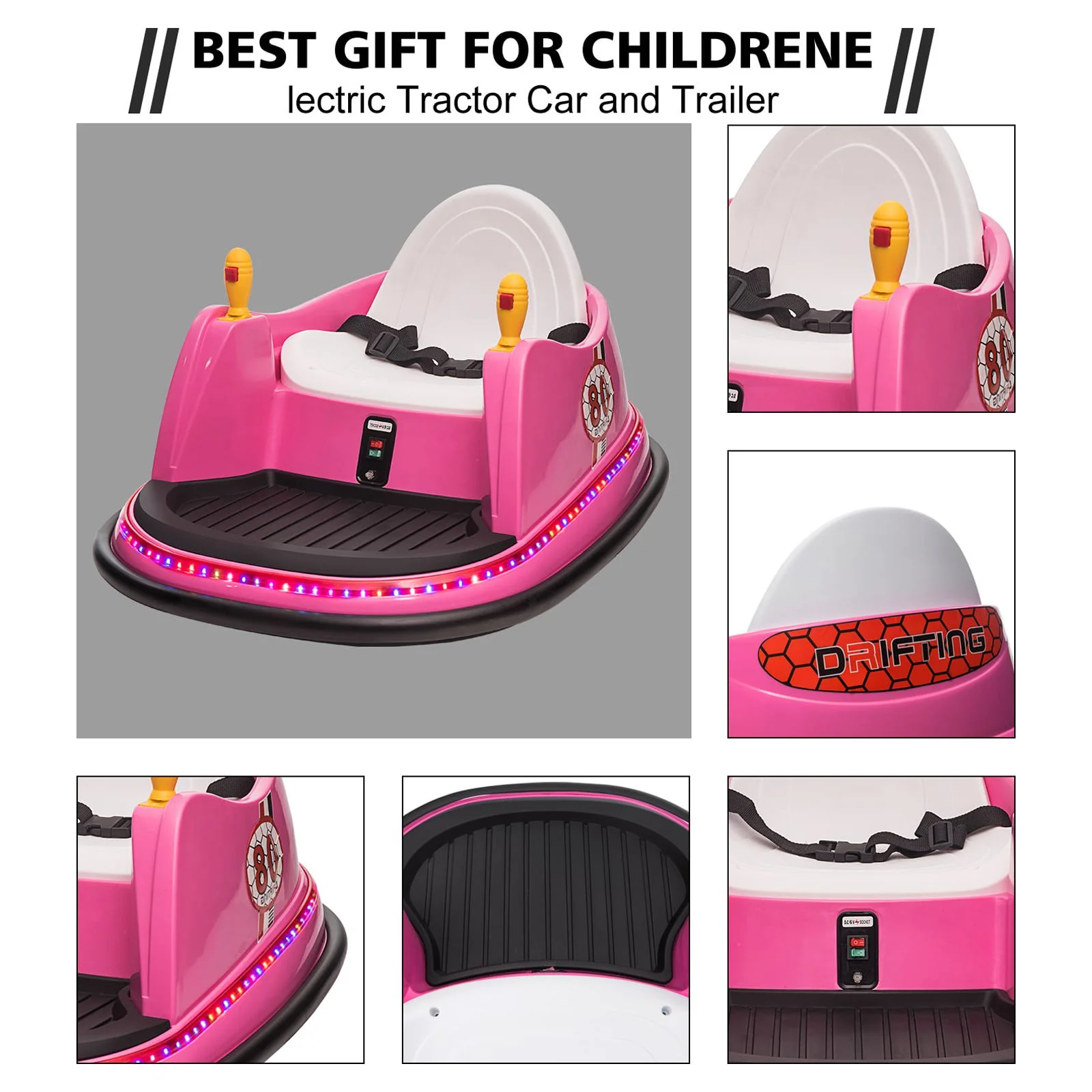 OTTARO 12V Electric Powered Ride on Bumper Car for Girls Boys with Remote Control,360 Spin,Music(Lavender)