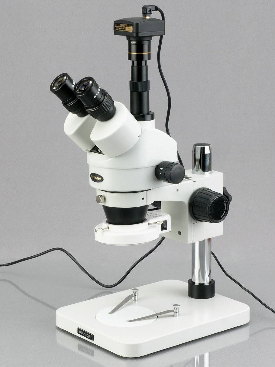 Amscope 7X-45X Dissecting Circuit 144-LED Zoom Stereo Microscope with 3MP Digital Camera