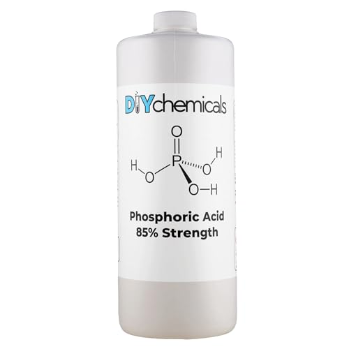 DIYChemicals Phosphoric Acid 85% – Rust Remover, Wood Stain Remover, pH Control, High Purity Orthophosphoric Acid for Metal, Fertilizers - Made in USA