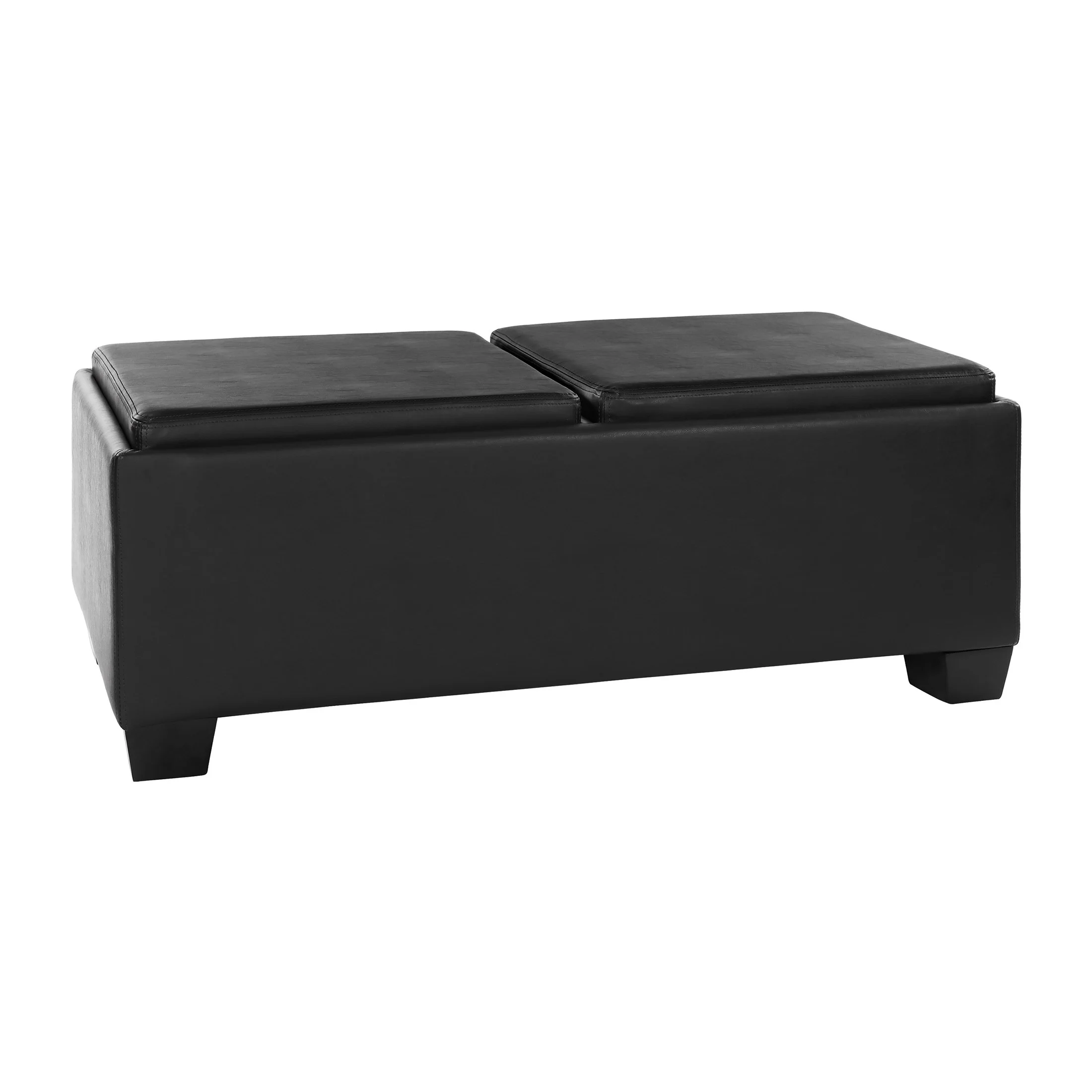 OakvillePark Allura Faux Leather Upholstered Storage Cocktail Ottoman, Espresso